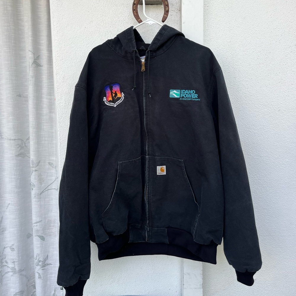 Vintage Men's Y2K Carhartt Workwear Hoody Jacket (XL)